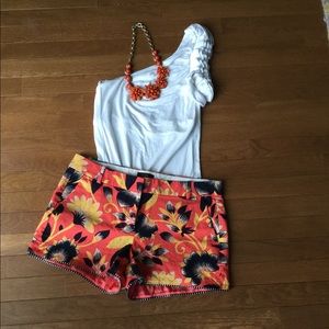 J Crew Hibiscus Floral Print City Shorts